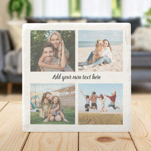 Maak Je Eigen Collage van 4 Foto's Stenen Onderzetter
