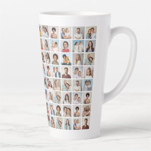 Maak Je Eigen Collage van 96 Foto's Latte Mok