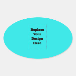 Maak je eigen cyaan ovale sticker