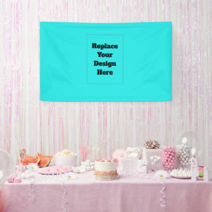 Maak je eigen cyaan spandoek