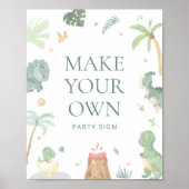 Maak je eigen dinosaurus feestbord poster (Voorkant)