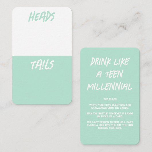 Maak je eigen Drink spel Kaarten Visitekaartje (Voorkant / Achterkant)