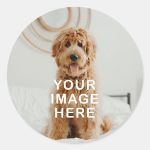 Maak Je Eigen Eenvoudige Enkele Afbeelding/Foto Ronde Sticker