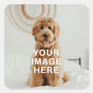 Maak Je Eigen Eenvoudige Enkele Afbeelding/Foto Vierkante Sticker