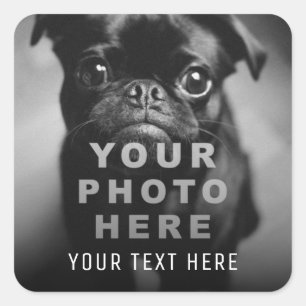 Maak Je Eigen Eenvoudige Enkele Foto & Aangepaste  Vierkante Sticker