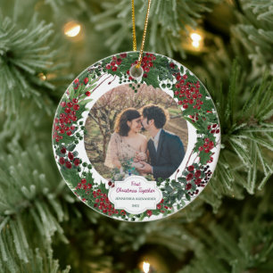 Maak je eigen Eerste Kerstmis Samen foto Keramisch Ornament