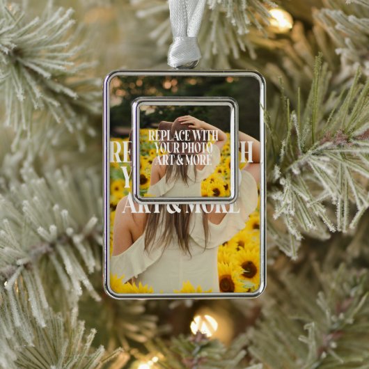 Maak je eigen eigen maatwerk verzilverd kader ornament (Boom)