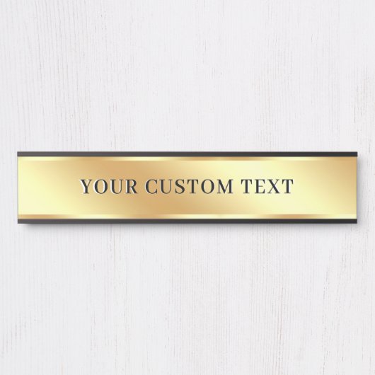 Maak je eigen elegante aangepaste tekst gouden sja deurbordje (Voorkant)