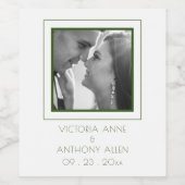 Maak Je Eigen Elegante Foto Groene Wijnlabel Wijn Etiket (Enkel label)