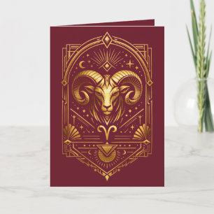 Maak je eigen elegante gouden Art Deco Ram Feestdagen Kaart