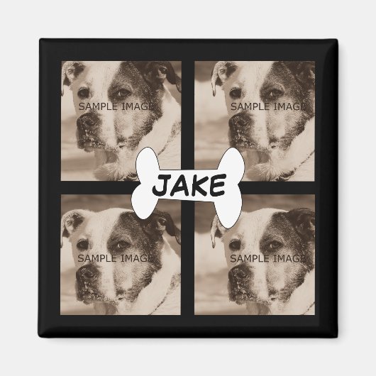 Maak je eigen enkel papiervel | 4 Pet Dog foto's I Magneet (Voorkant)