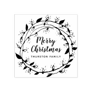 Maak je eigen enkel papiervel   Merry Wreath   Gep Rubberstempel