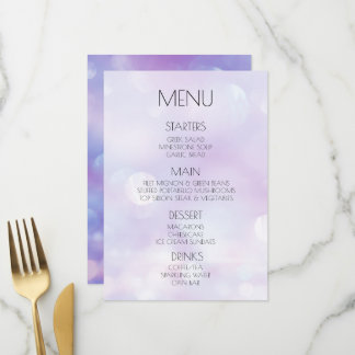 Maak Je Eigen Ethische Paarse Bokeh Trouwdag Menu
