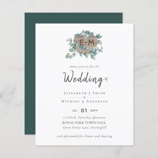 Maak je eigen Eucalyptus groenbudget voor een trou (Voorkant / Achterkant)