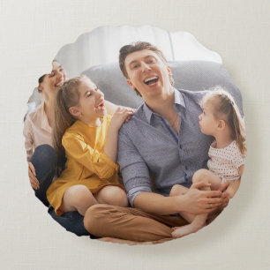 Maak Je Eigen Familie Foto Aangepaste Afbeelding Rond Kussen