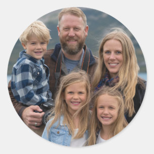 Maak je eigen familiefoto Aanpasbaar Ronde Sticker