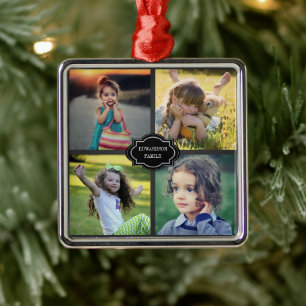 Maak je eigen familiefotocollage met monogram metalen ornament