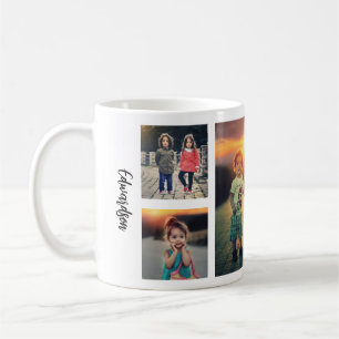 Maak je eigen familiefotocollage monogram naam koffiemok