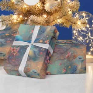 Maak Je Eigen Fantasievolle Zangvogels Bloemen Cadeaupapier