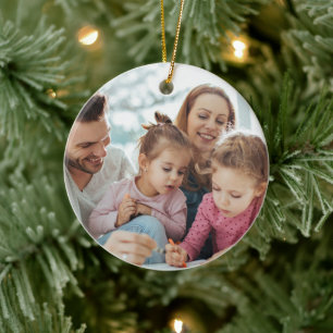 Maak Je Eigen Foto Aangepaste Afbeelding Dubbelzij Keramisch Ornament