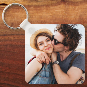 Maak Je Eigen Foto Aangepaste Dubbelzijdige Foto Sleutelhanger