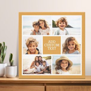 Maak Je Eigen Foto Collage - 6 foto's Monogram Canvas Afdruk