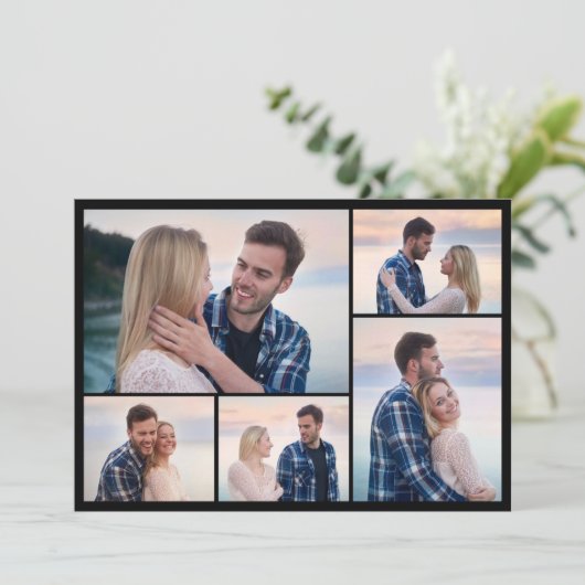 Maak Je Eigen Foto Collage Van 5 Foto's Kaart (Staand voorkant)