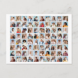 Maak Je Eigen Foto Collage van 80 Foto's Bewerkbar Briefkaart