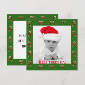 Maak Je Eigen Foto Kerst Kerstmuts Patroon Feestdagenkaart (Voorkant / Achterkant)