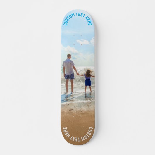 Maak Je Eigen Foto Skateboard met Aangepaste Tekst (Voorkant)