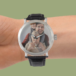 Maak Je Eigen Foto Tekst Aandenken Cadeau Horloge