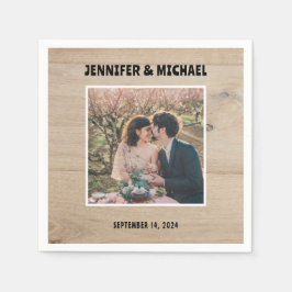 Maak je eigen fotobruid en bruidegom trouw servet