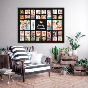 Maak je eigen fotocollage met 32 foto's van gezins canvas afdruk