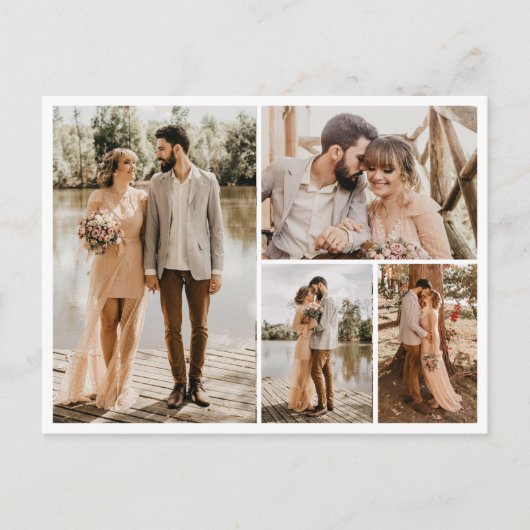 Maak je eigen fotocollage van 4 foto's briefkaart (Voorkant)