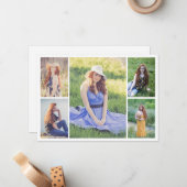 Maak je eigen fotocollage van 5 foto's notitiekaartje (Voorkant / Achterkant in situ)