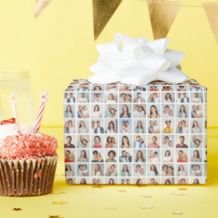 Maak je eigen fotocollage van 64 foto's cadeaupapier