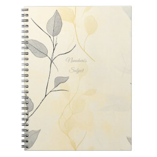 Maak Je Eigen Geel & Grijs Bloemrijk Minimalist Notitieboek