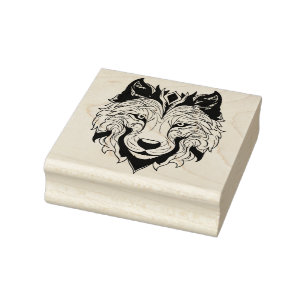 Maak Je Eigen Geest Wolf Totem Dier Rubberstempel