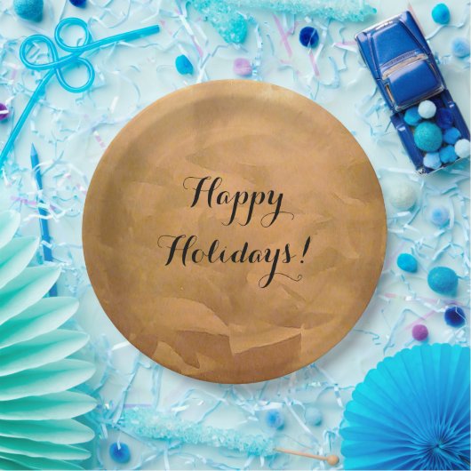 Maak je eigen gelukkige feestdagen koper metaalach papieren bordje (Feest)