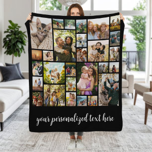 Maak Je Eigen Gepersonaliseerde 28 Foto Collage Fleece Deken