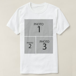 Maak je eigen gepersonaliseerde 3 FOTO COLLAGE T-shirt