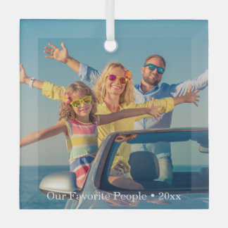 Maak Je Eigen Gepersonaliseerde Familie Foto Ornam Glas Ornament