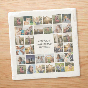 Maak Je Eigen Gepersonaliseerde Foto Collage Stenen Onderzetter
