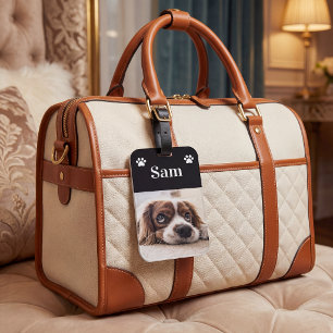 Maak Je Eigen Gepersonaliseerde Huisdier Foto Hond Bagagelabel