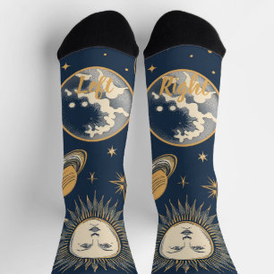 Maak je eigen goud blauw wit hemels sokken