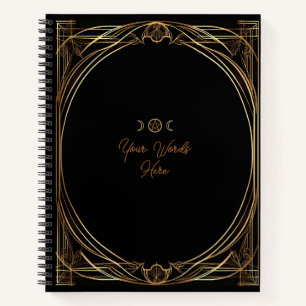 Maak je eigen gouden Art Nouveau stijl zwart Notitieboek