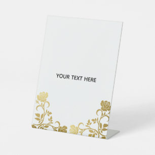 Maak je eigen gouden elegant reclamebord met voetstuk