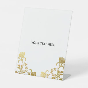 Maak je eigen gouden elegant reclamebord met voetstuk