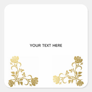 Maak je eigen gouden elegant vierkante sticker