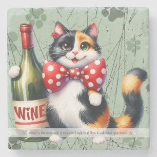 Maak Je Eigen Grappige Mr Kitty Gelukkige Calico W Stenen Onderzetter